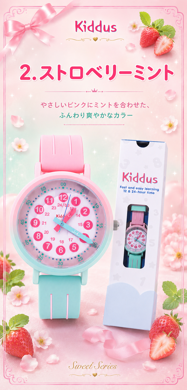 スイートコレクション ストロベリーミント。ピンクとミントを合わせたふんわりした配色